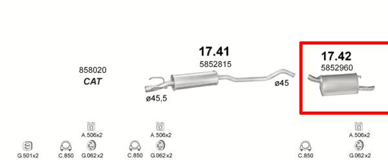 Bosal: 185-339, Walker: 18861,